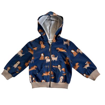 6 Ay–5 Yaş Erkek Çocuk Köpek Baskılı Kapüşonlu Hırka