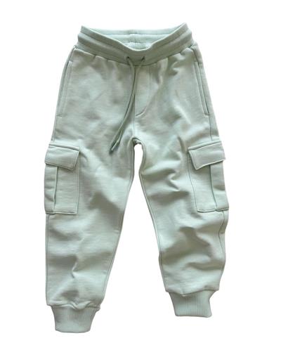 3–14 Yaş Erkek Çocuk Yeşil Kargo Cepli Eşofman Altı