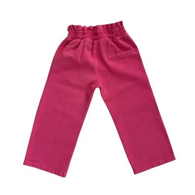 3–10 Yaş Fuşya Marul Bel Model Lastikli Kız Çocuk Pantolonu