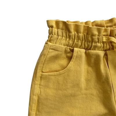 3–10 Yaş Sarı Marul Bel Model Lastikli Kız Çocuk Pantolonu