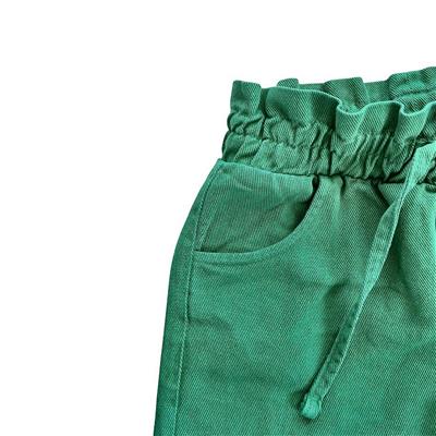 3–10 Yaş Yeşil Marul Bel Model Lastikli Kız Çocuk Pantolonu