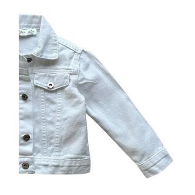 3–10 Yaş Beyaz Kot Model Kız Çocuk Ceketi