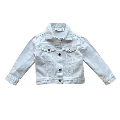 3–10 Yaş Beyaz Kot Model Kız Çocuk Ceketi