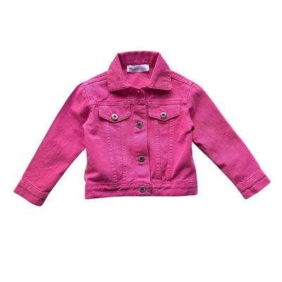 3–10 Yaş Fuşya Kot Model Kız Çocuk Ceketi