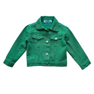 3–10 Yaş Yeşil Kot Model Kız Çocuk Ceketi