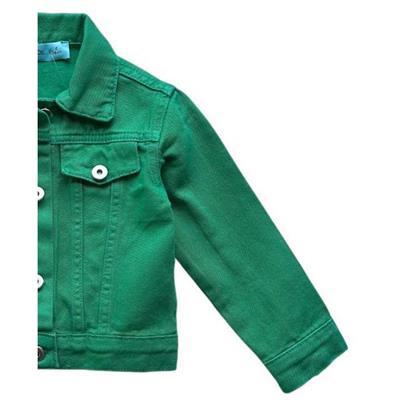 3–10 Yaş Yeşil Kot Model Kız Çocuk Ceketi