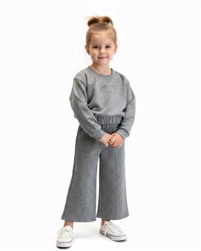 Rahat ve Günlük Model Kız Çocuk Gri Sweat Takım