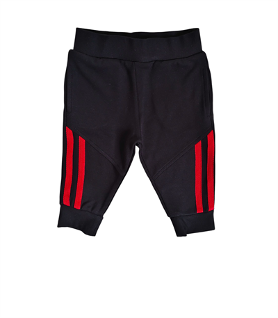 9 Ay–2 Yaş Bebek Kırmızı Şeritli Siyah Eşofman Takımı