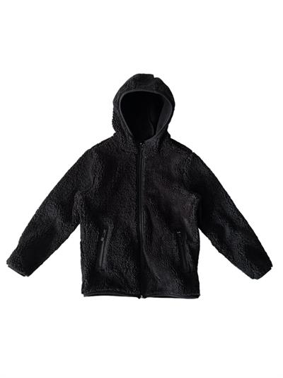 Sıcak Tutan Yumuşak Doku 7–14 Yaş Erkek Çocuk Siyah Peluş Mont