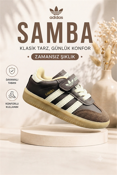 Adidas Samba Çocuk Günlük Spor Ayakkabı-Kahve