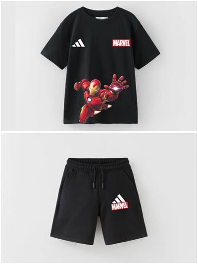 Adidas Sırt Baskı Detaylı T-shirt ve Şortlu Alt Üst Takım