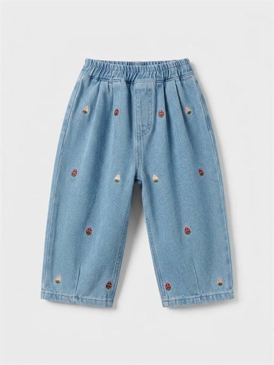 Laciel Paris Çilek Nakış İşlemeli Baloon Jeans 