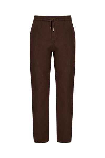 Halikarnas Keten Kahverengi Jogger Pantolon