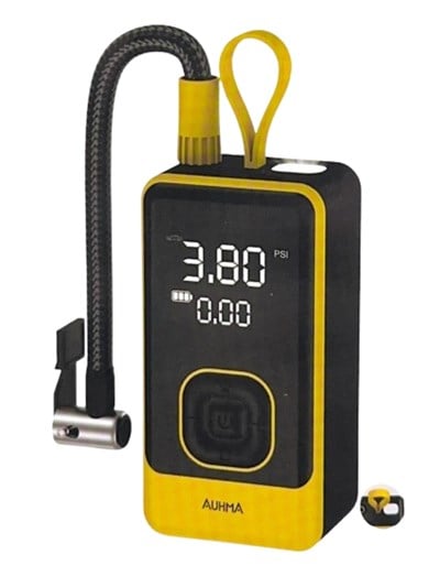 Auhma A9911 Dijital LCD Ekranlı Dahili Led Fenerli 4000 MAH Hava Kompresörü / Powerbank Özellikli Şişirme Pompası