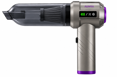 AUHMA AHV-06 22.000Pa 6000mAh Kablosuz Araç Süpürgesi Brushless Motor Katlanabilir Üfleme Çekme 3 Kademeli Gri-Mor
