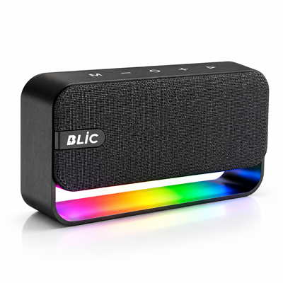 Blic BLS-70 12W Bluetooth Hoparlör RGB Işıklı Güçlü Bass TWS Stereo Kumaş Dokulu Kablosuz Speaker