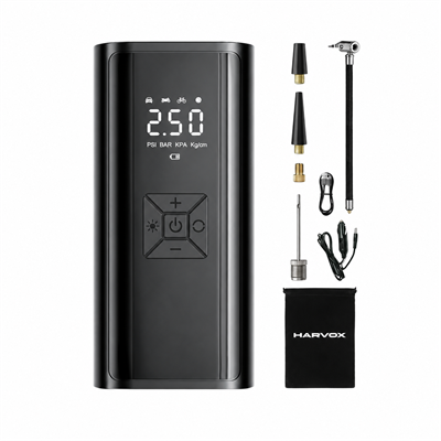 Harvox 6.000 Mah Mobil Hava Kompresörü Led Işıklı Şarjlı Digital Gösterge Araç Lastik Şişirme 150 PSI