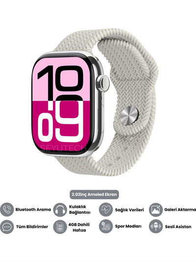Harvox Hk 11 Pro Max Amoled Akıllı Saat Iphone ve Android Tüm Telefonlara Uyumlu 46 mm Gümüş