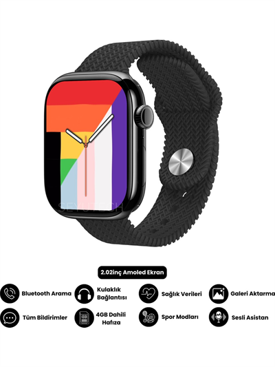Harvox Hk 11 Pro Max Amoled Akıllı Saat Iphone ve Android Tüm Telefonlara Uyumlu 46 mm Siyah