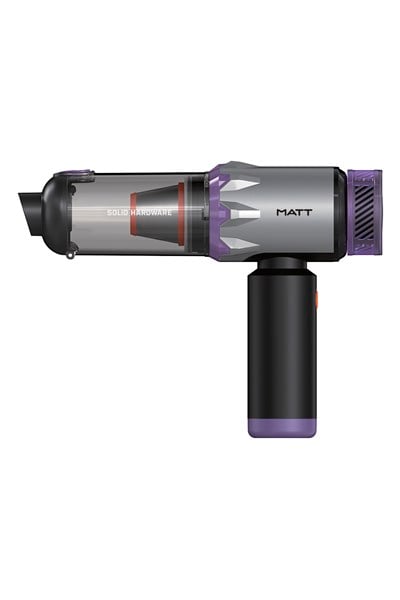 MATT MCV22 9000mAh Güçlü Bataryalı Araç Süpürgesi 22.000Pa Kablosuz Şarjlı El Tipi 220W Vakum & Üfleme Mor