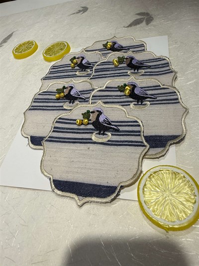 Kandıralı Limon Kuşu Bardak Altlığı 6’lı Takım