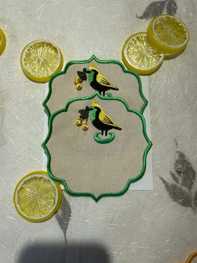 Limon Kuşu Bardak Altlığı 2’li Takım
