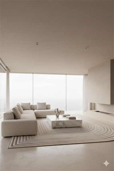 Geometrik Şekilli Özel Kesimli Dekoratif Modern Halı – Krem Bej