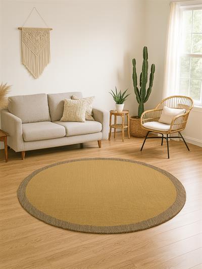 Asia Serisi Krem Bej Çerçeveli Sisal Halı