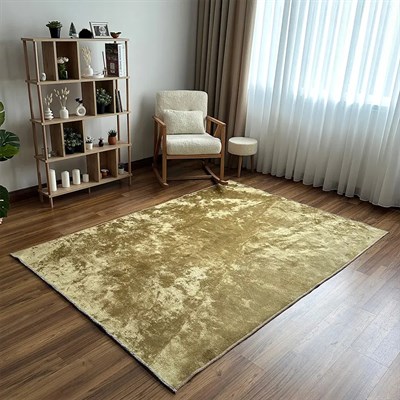 Aura Premium Gold Amber El İşçiliği Lüks Viskon Halı