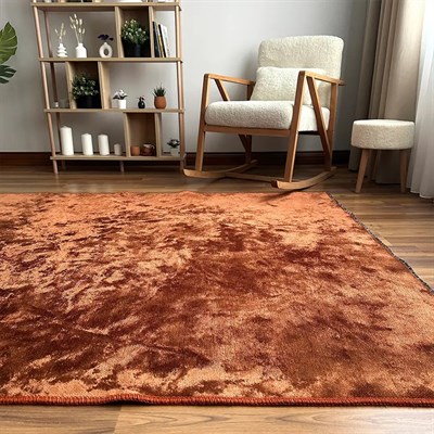 Aura Premium Kiremit & Bakır Yoğun Dokuma Modern Halı
