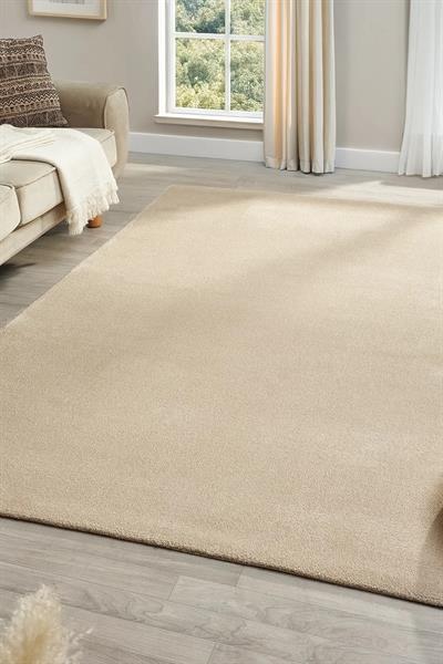 Bali Serisi Bej Mikrofiber Antialerjik Düz Renk Halı
