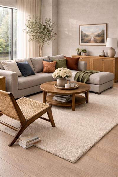 Bali Serisi Bej Mikrofiber Antialerjik Düz Renk Halı