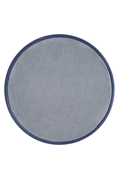 Bali Serisi Bordürlü Yuvarlak Halı Gri Lacivert Süet Kenarlı Mikrofiber Yumuşak Salon Halısı