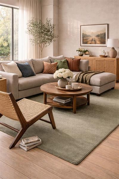 Bali Serisi Yeşil Mikrofiber Antialerjik Düz Renk Halı