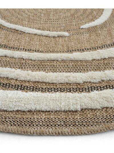 Yuvarlak Jüt Halı – KabartmaLI Naturel Desenli Doğal Halı