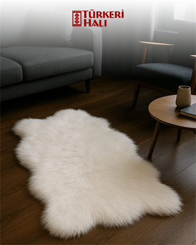 Doğuş Beyaz Peluş Halı Ekstra Yumuşak Dokulu Kaymaz Tabanlı Antialerjenik Makine Dokuması Modern Halı
