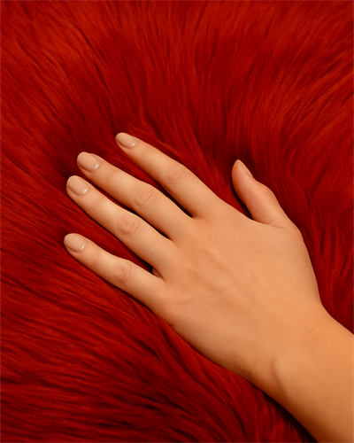 Peluche Kırmızı Kuzu Post Halı – Ekstra Yumuşak Kaymaz Tabanlı Peluş Post