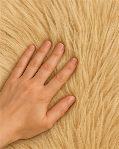 Peluche Krem Kuzu Post Halı – Ekstra Yumuşak Kaymaz Tabanlı Peluş Post