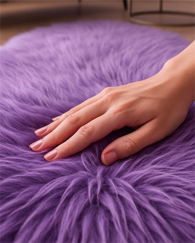 Peluche Mor Kuzu Post Halı – Ekstra Yumuşak Kaymaz Tabanlı Peluş Post