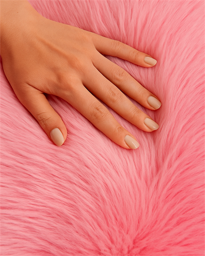 Peluche Pembe Kuzu Post Halı – Ekstra Yumuşak Kaymaz Tabanlı Peluş Post