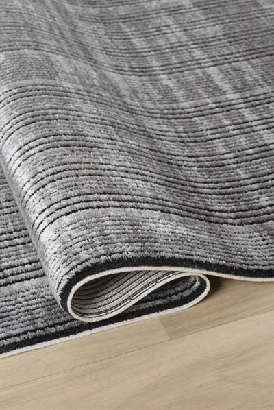 Edge Serisi Antrasit Modern Salon Halısı – Çerçeve Çizgi Desenli Akrilik Halı