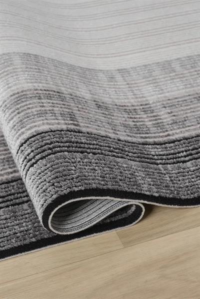 Edge Serisi Gri Antrasit Modern Salon Halısı – Çerçeve Desenli Akrilik Halı