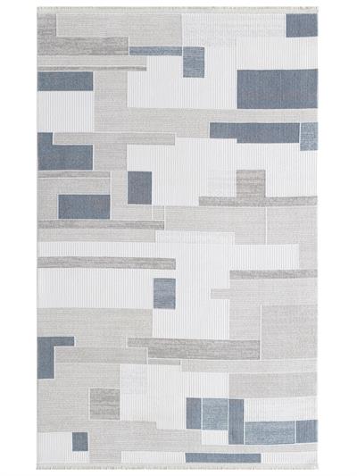 Life Serisi Mavi Gri Modern Geometrik Halı