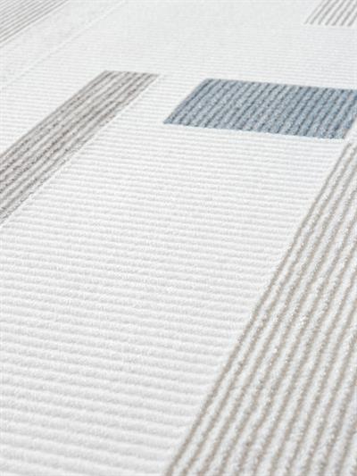 Life Serisi Mavi Gri Modern Geometrik Halı