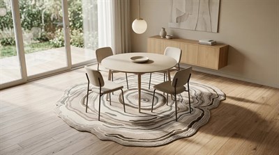 Bej Krem Amorf Modern Salon Halısı Luxora LX001