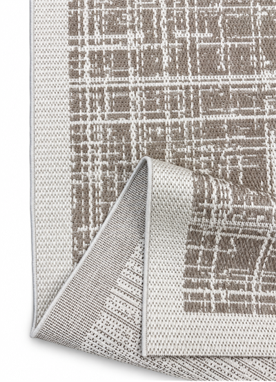 Matrix Serisi Bej Krem Geometrik Desenli Sisal Dokulu Modern Halı