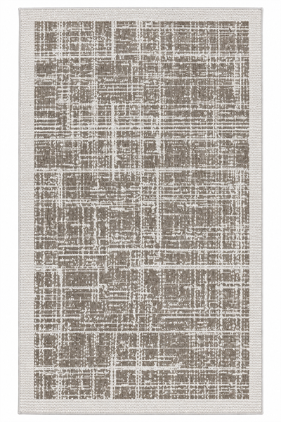 Matrix Serisi Bej Krem Geometrik Desenli Sisal Dokulu Modern Halı