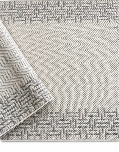 Matrix Serisi Gri Krem Balıksırtı Desenli Sisal Dokulu Modern Halı