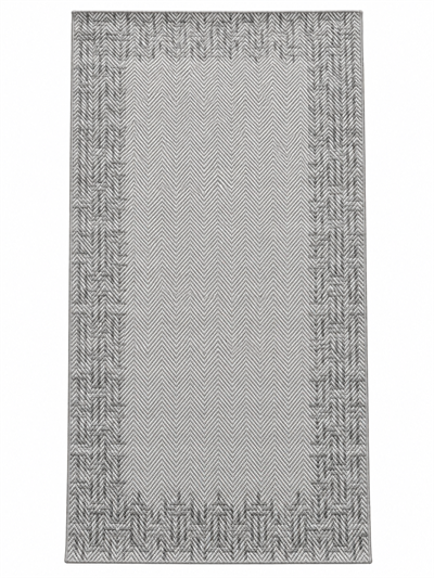 Matrix Serisi Gri Krem Balıksırtı Desenli Sisal Dokulu Modern Halı
