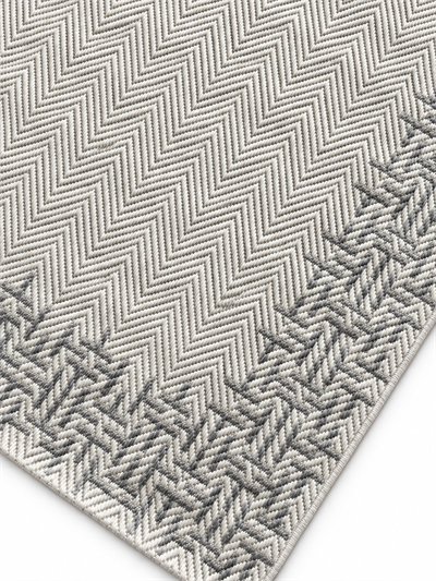 Matrix Serisi Gri Krem Balıksırtı Desenli Sisal Dokulu Modern Halı